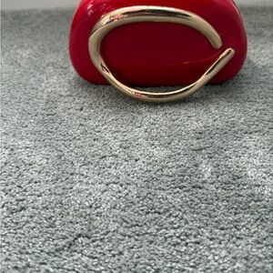 Chic Red Clutch with Gold Accent